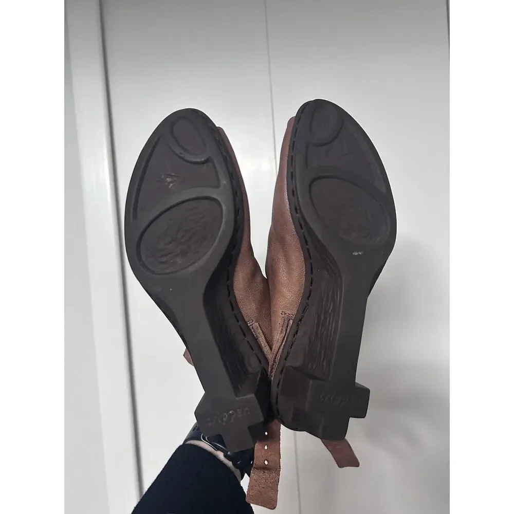TRIPPEN Mandarin Wedge Womens Sandal EU 38/US 7.5 Chocolate Leather Designer